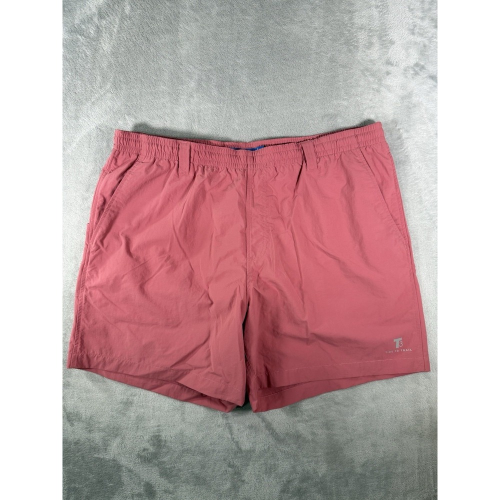 Southern Tide Shorts Men's 2XL Pink Nylon Tide To Trail The Skipjack Swim Trunks